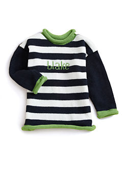 personalized stripe name sweater