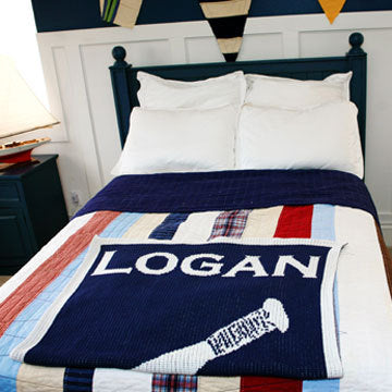 personalized baseball theme blanket