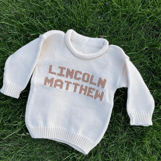 personalized two name baby sweater
