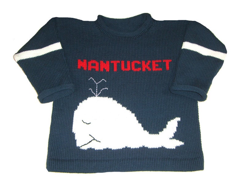 personalized whale pullover sweater