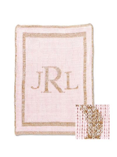 classic metallic monogram blanket