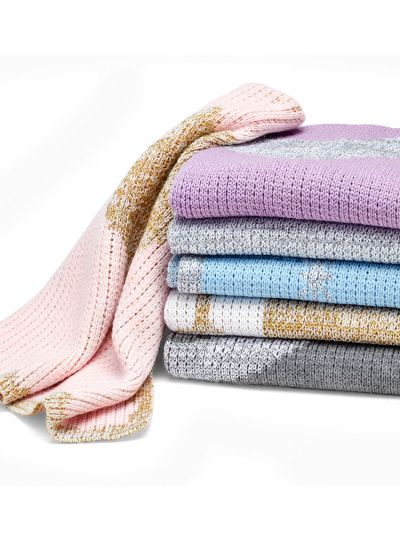 classic metallic monogram blanket