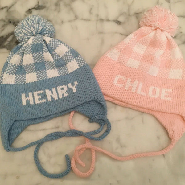 plaid ear flap hat