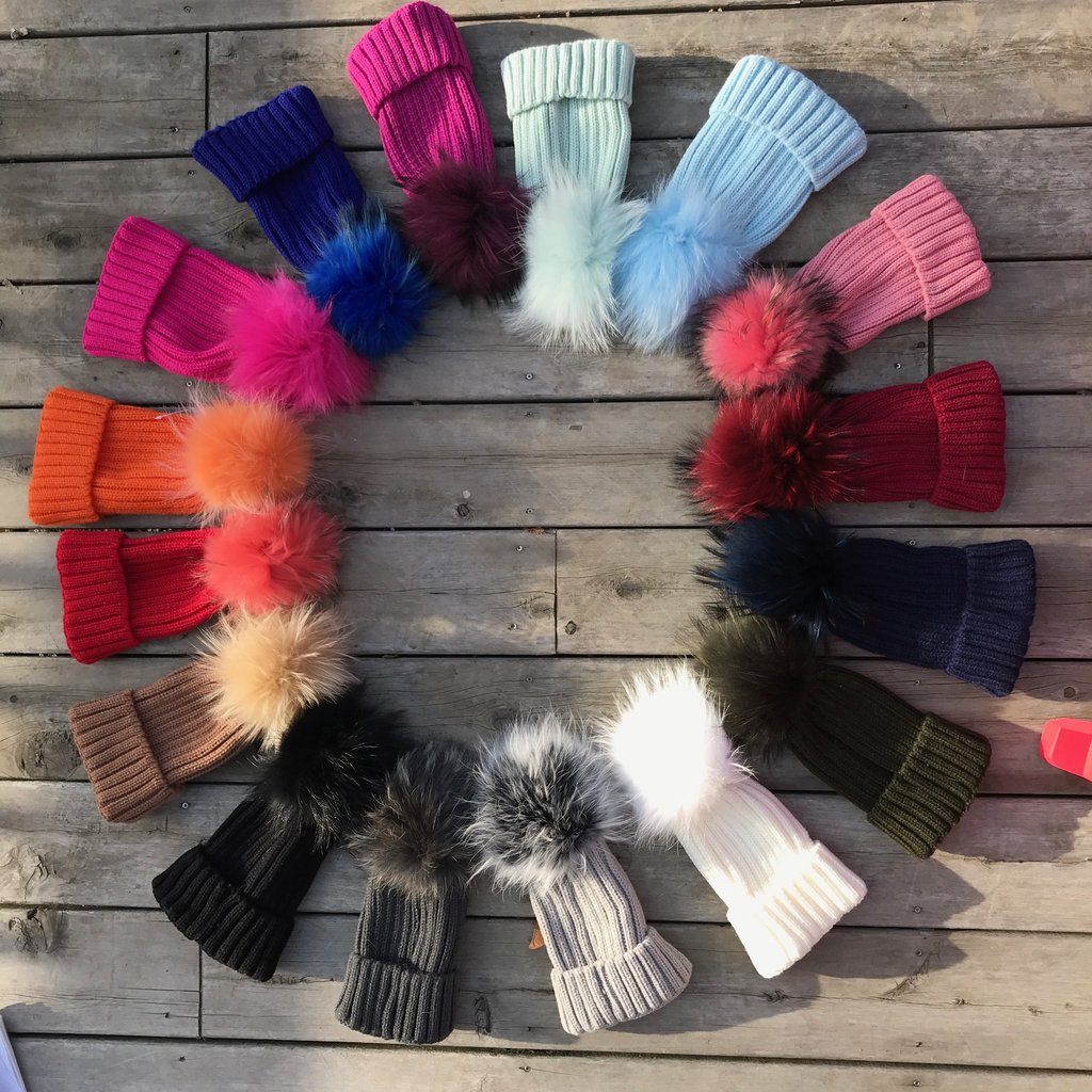 fur pom pom hat