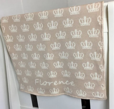 princess crown baby blanket (several colors available)