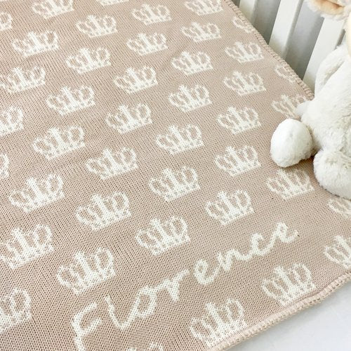 princess crown baby blanket (several colors available)