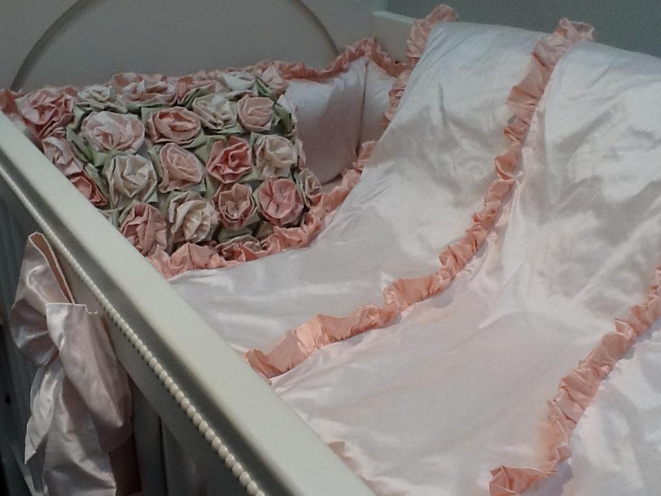 provence silk crib bedding by lulla smith (contact us for pricing)