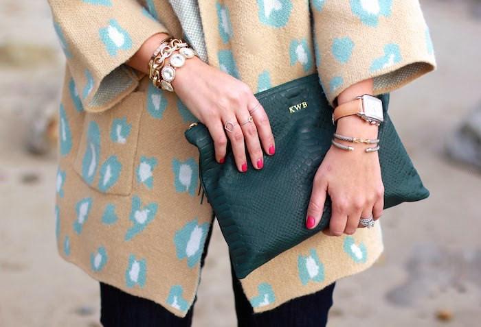 Python Flat Clutch (Embossed with Monogram)