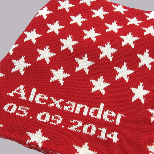 red and white stars baby blanket