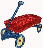 red wagon burp cloth set