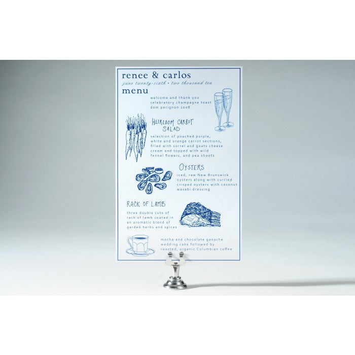 renee & carlos menu card