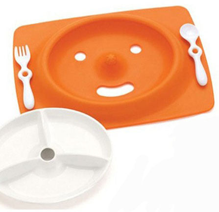 skip hop feeding mat - orange