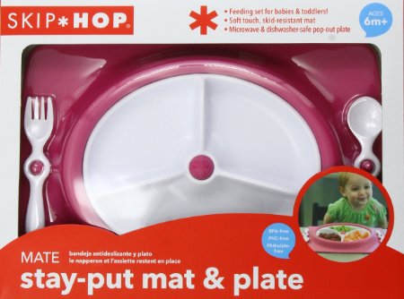 skip hop feeding mat - raspberry