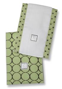ultimate swaddling blanket by swaddle designs - brown mod on lime