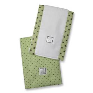 ultimate swaddling blanket by swaddle designs - lime with brown trim