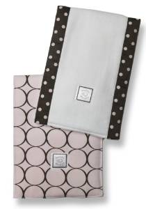 ultimate swaddling blanket by swaddle designs - pink with brown mod