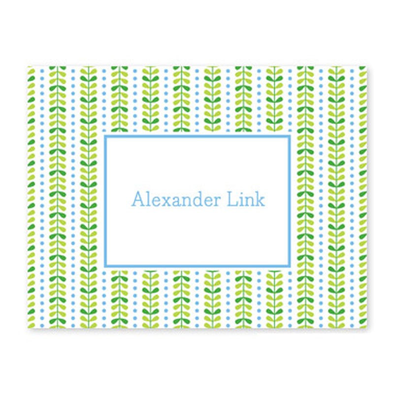 boatman geller bright vine green & blue foldover note cards