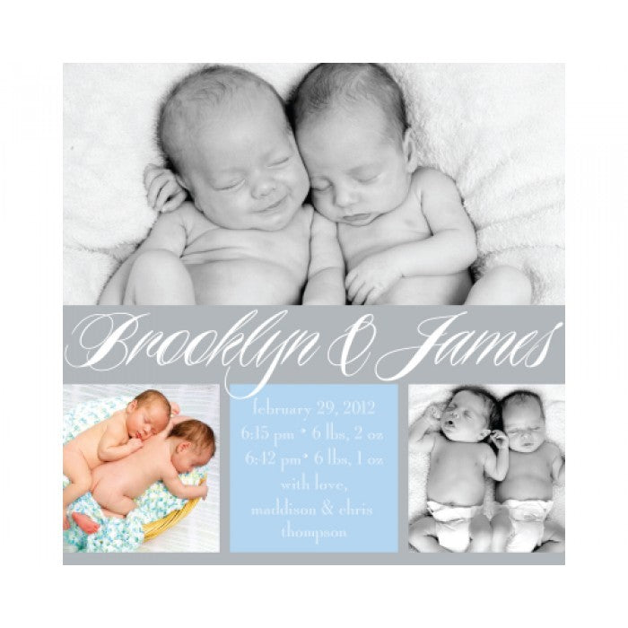 flat print baby announcement - cute cursive