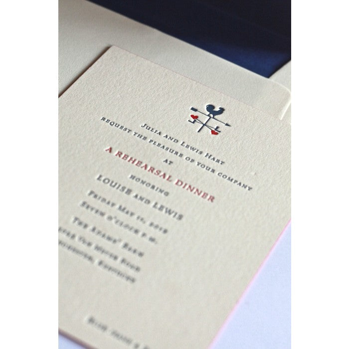 weather vane rehearsal dinner invitation