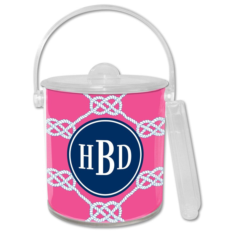 boatman geller nautical knot raspberry ice bucket