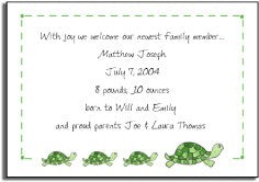 personalized invitations tiny turtles