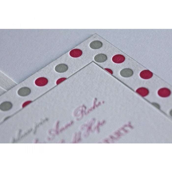 pink and gray invitation card