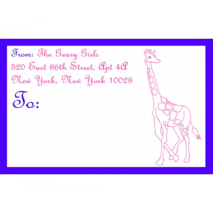 giraffe mailing stickers