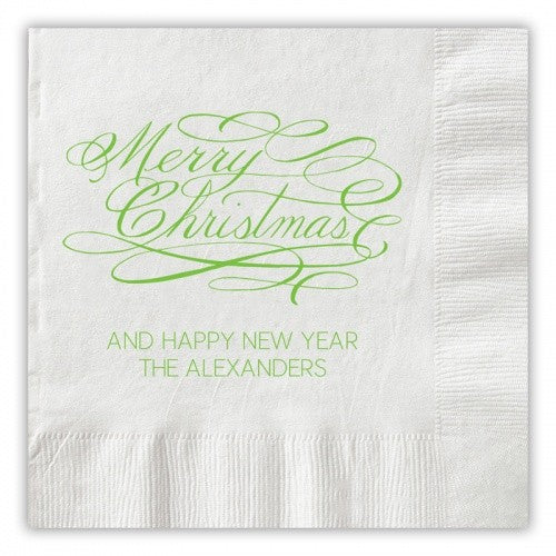 Merry Christmas Script Napkins