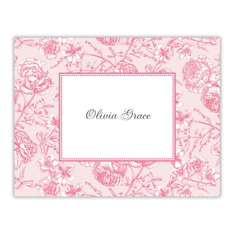 boatman geller floral toile pink foldover notes