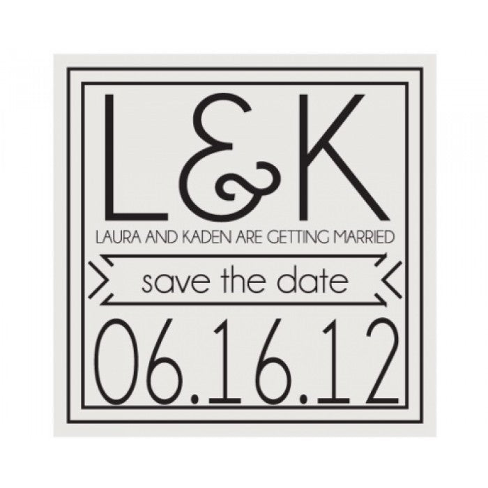 the laura save the date self - inking square stamp