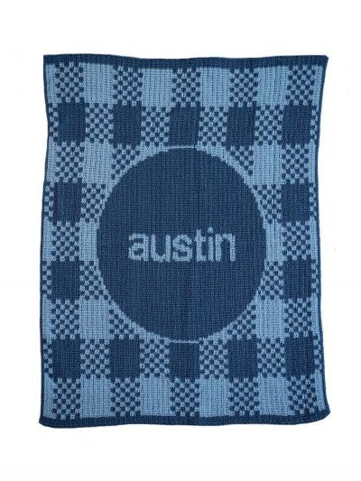 Gingham & Name Blanket