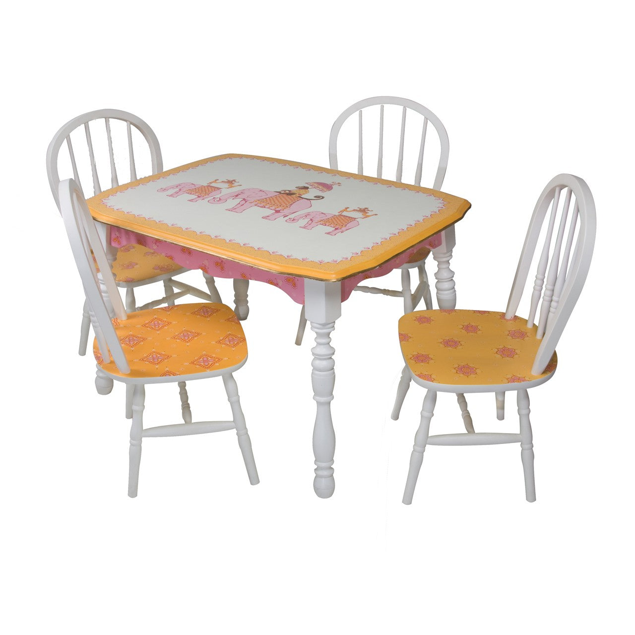 vintage play table & chair set - elephants on parade
