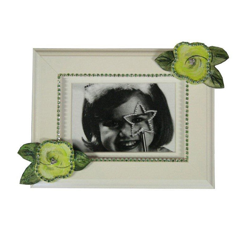 lime roses with bling picture frame