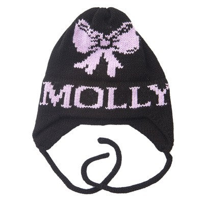 personalized bow hat with earflaps