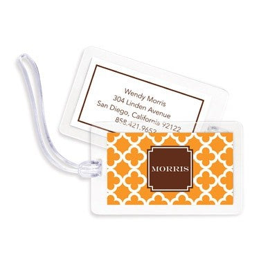 boatman geller bristol tile tangerine bag tags
