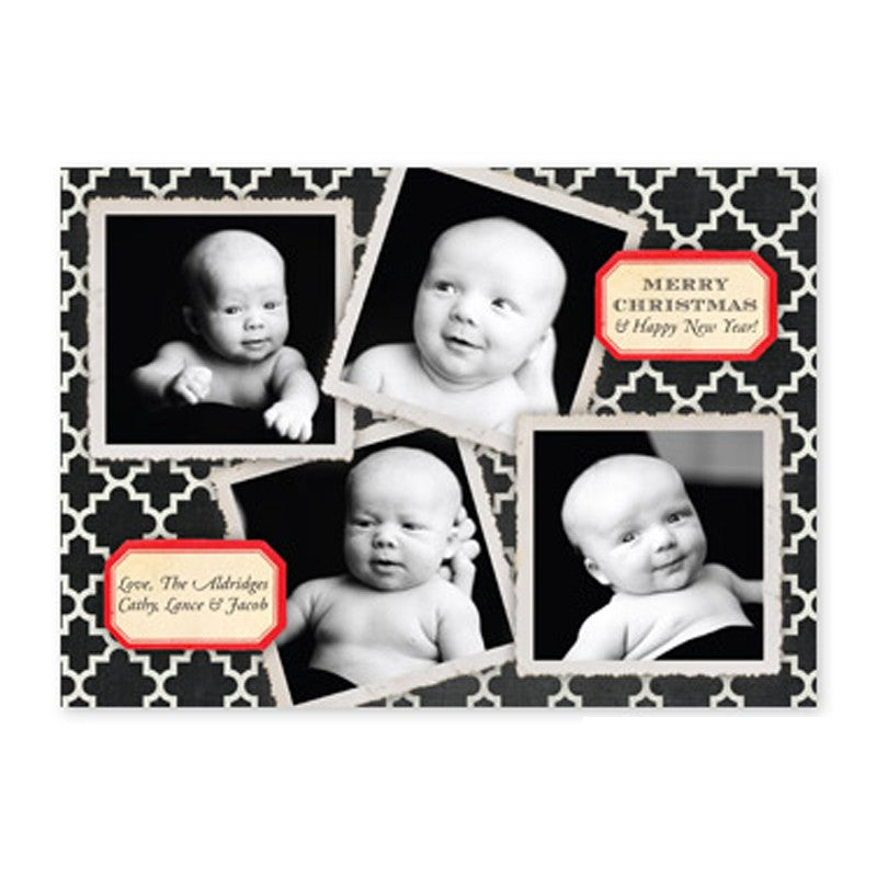 boatman geller vintage collage black photocard