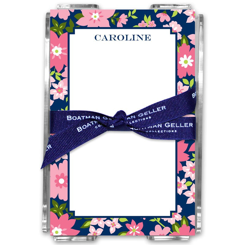 boatman geller caroline floral pink acrylic note sheets