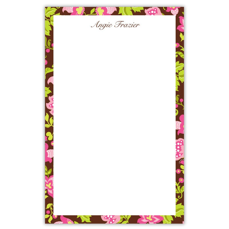 boatman geller floral brown notepad