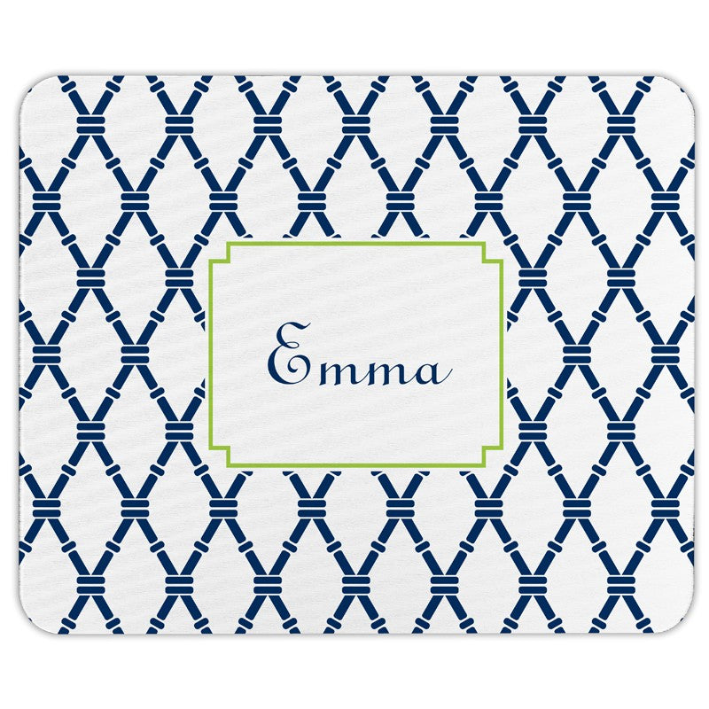 boatman geller bamboo navy & green mouse pad