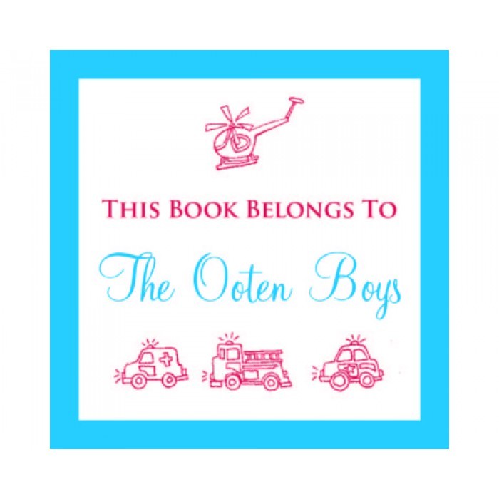 red vehicle book plates