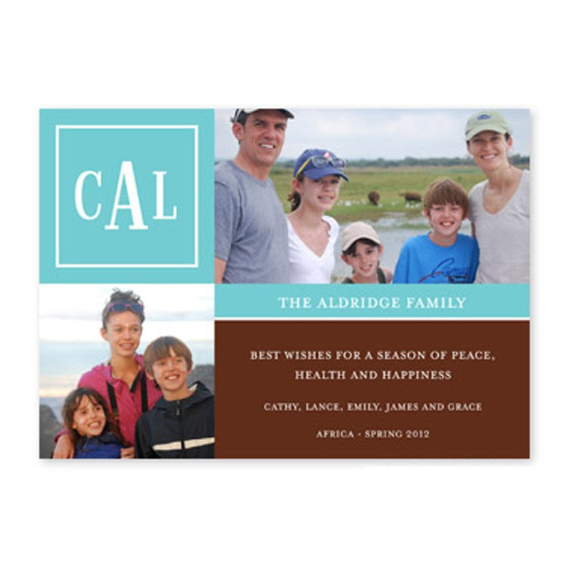 boatman geller peyton teal & chocolate photocard