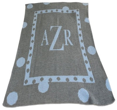 large polka dot monogram blanket