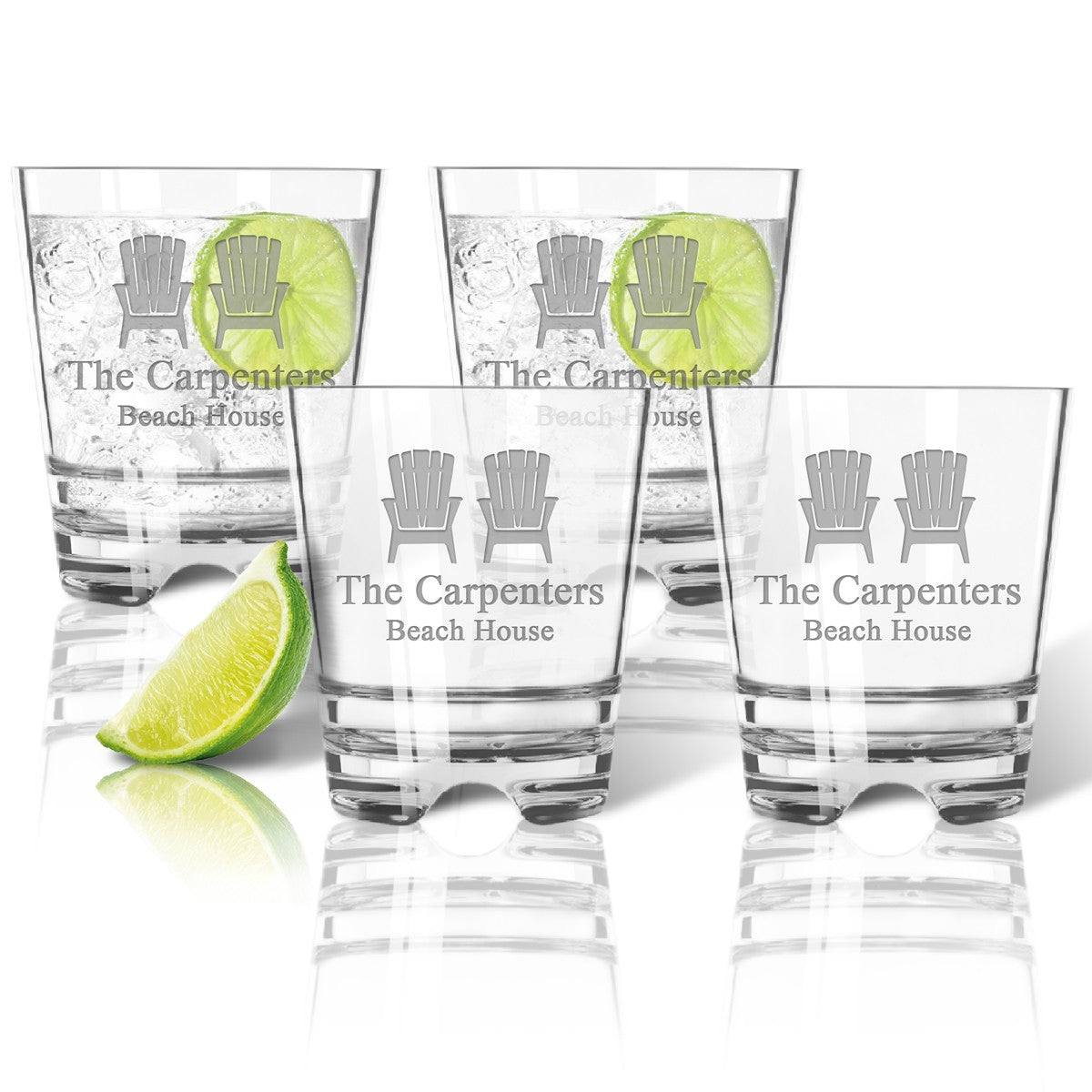 Personalized Adirondack Chairs Old Fashioned - Set Of 4 (Unbreakable)