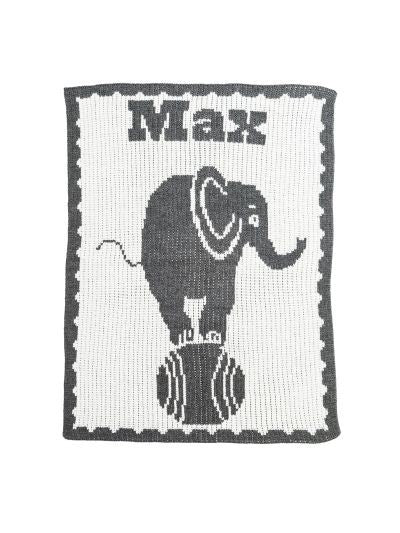 personalised elephant on ball blanket