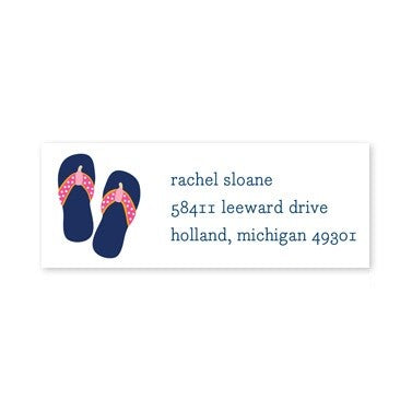 boatman geller stripe flip flops address labels