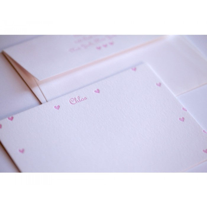 chloe heart baby stationery