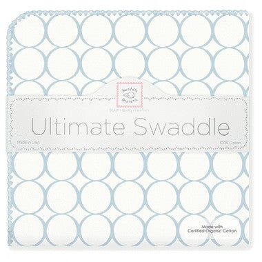 ultimate swaddling blanket by swaddle designs - pastel blue mod on white