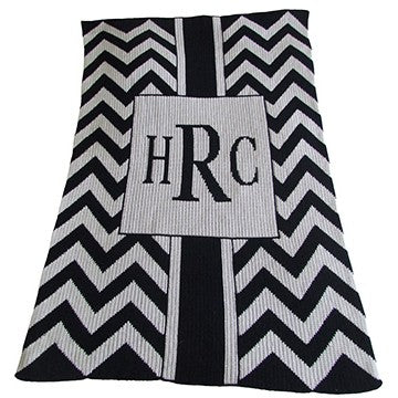 personalized chevron with box blanket