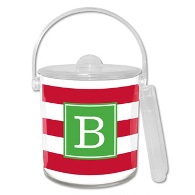 boatman geller awning stripe red ice bucket