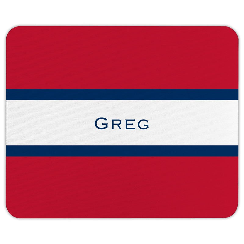 boatman geller stripe red & navy mouse pad